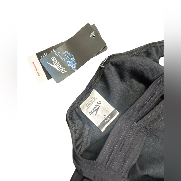 SPEEDO PRO-LT womens black swim training racerback athletic swimsuit NWT - Picture 8 of 9